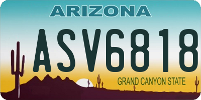 AZ license plate ASV6818