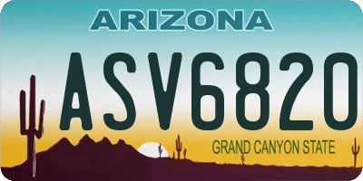 AZ license plate ASV6820