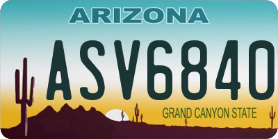 AZ license plate ASV6840