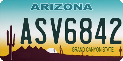 AZ license plate ASV6842