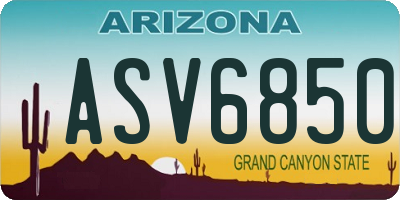 AZ license plate ASV6850