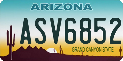 AZ license plate ASV6852