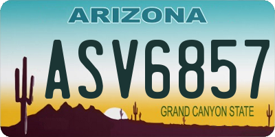 AZ license plate ASV6857
