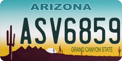 AZ license plate ASV6859
