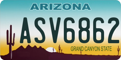 AZ license plate ASV6862