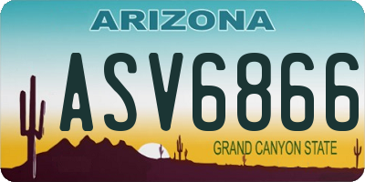 AZ license plate ASV6866