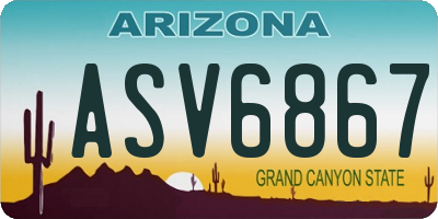AZ license plate ASV6867