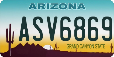 AZ license plate ASV6869