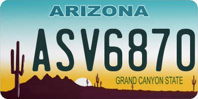 AZ license plate ASV6870