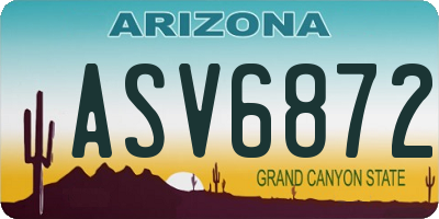 AZ license plate ASV6872