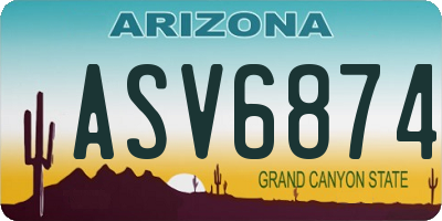 AZ license plate ASV6874
