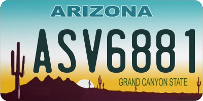 AZ license plate ASV6881