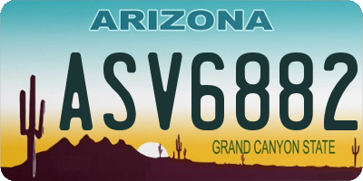 AZ license plate ASV6882