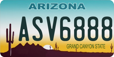 AZ license plate ASV6888