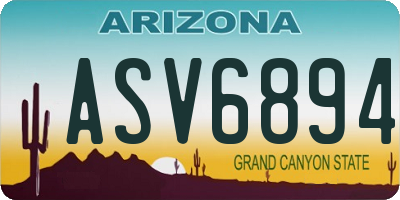 AZ license plate ASV6894