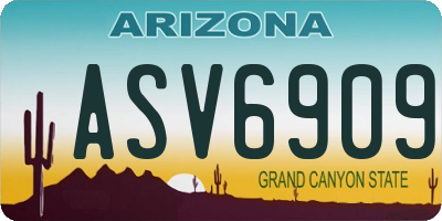 AZ license plate ASV6909