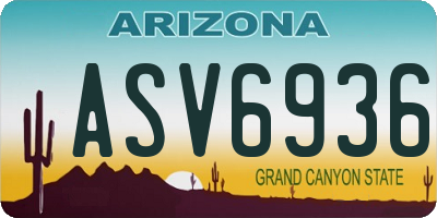 AZ license plate ASV6936