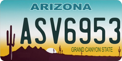 AZ license plate ASV6953