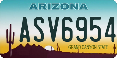 AZ license plate ASV6954