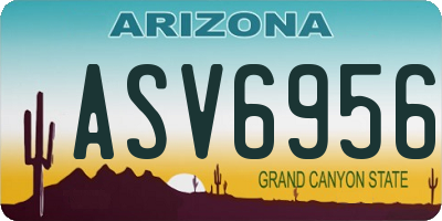 AZ license plate ASV6956