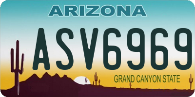 AZ license plate ASV6969