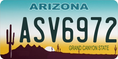 AZ license plate ASV6972