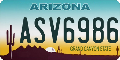 AZ license plate ASV6986