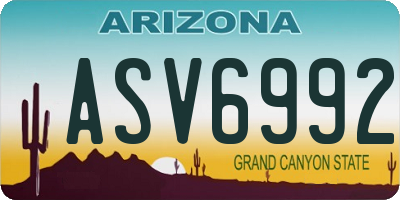 AZ license plate ASV6992