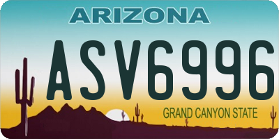 AZ license plate ASV6996