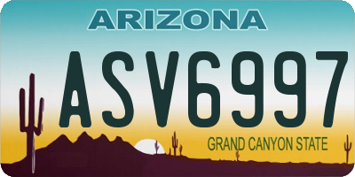 AZ license plate ASV6997
