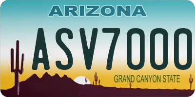 AZ license plate ASV7000