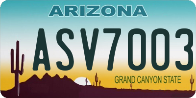 AZ license plate ASV7003
