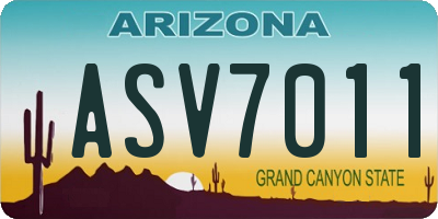 AZ license plate ASV7011