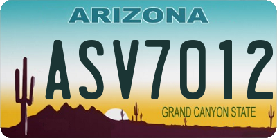 AZ license plate ASV7012