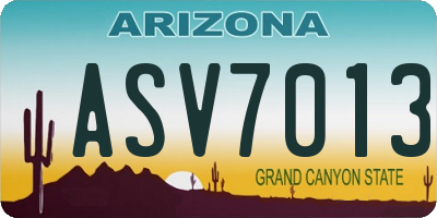 AZ license plate ASV7013
