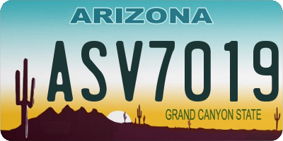 AZ license plate ASV7019