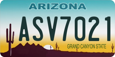 AZ license plate ASV7021