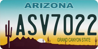 AZ license plate ASV7022