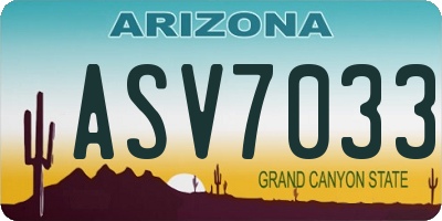 AZ license plate ASV7033