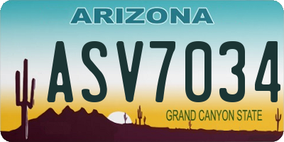 AZ license plate ASV7034