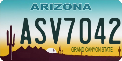 AZ license plate ASV7042