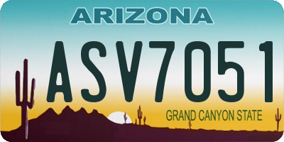 AZ license plate ASV7051