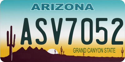 AZ license plate ASV7052
