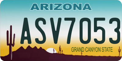 AZ license plate ASV7053