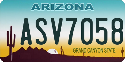 AZ license plate ASV7058