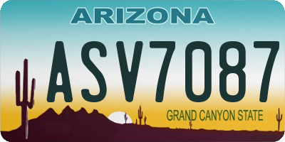 AZ license plate ASV7087