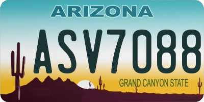 AZ license plate ASV7088