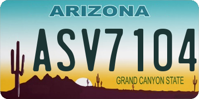 AZ license plate ASV7104