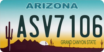 AZ license plate ASV7106