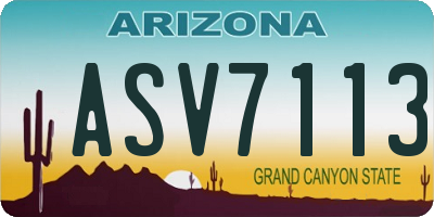 AZ license plate ASV7113